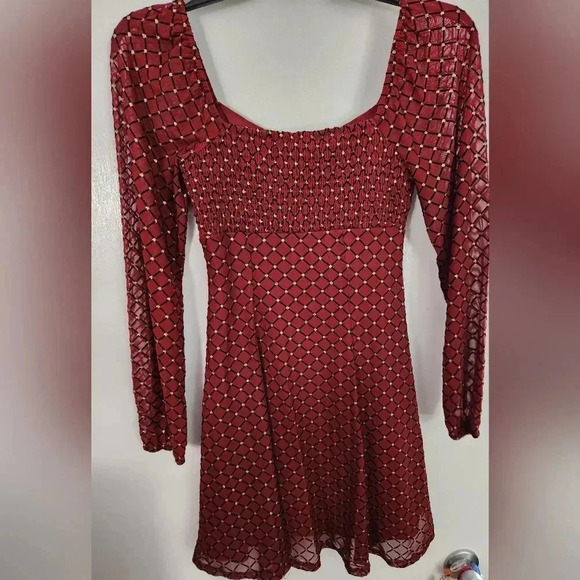 ‎Lily Rose Foil Emblished Skater Dress - Picture 1 of 15